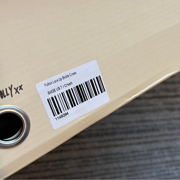 Princess Polly Fulton Lace Up Boots (Cream) - Picture 2 of 3